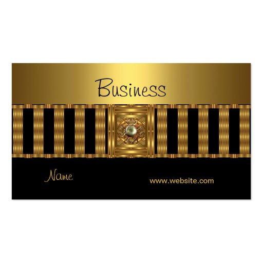 Business Card Gold on Gold Black Stripe