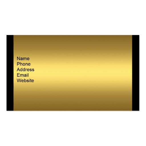 Business Card Gold Stripes on Black (back side)