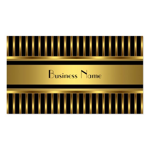 Business Card Gold Stripes on Black (front side)