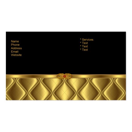 Business Card Gold Tile Trim Red Jewel (back side)