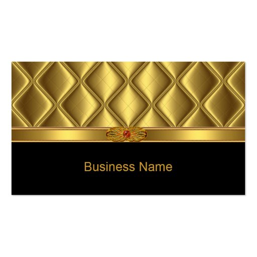 Business Card Gold Tile Trim Red Jewel
