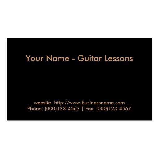 Business Card: Guitar Lessons (back side)