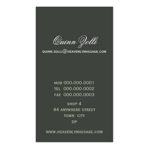 BUSINESS CARD :: heavenly P8 (back side)