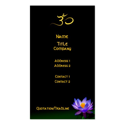 Business card, Holistic Healers (front side)