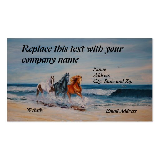 Business Card, Horses in the Surf (front side)
