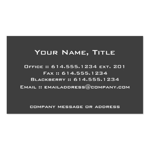 Business Card :: HTML Code Web Design (back side)