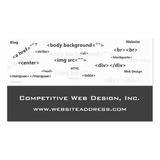Business Card :: HTML Code Web Design (front side)