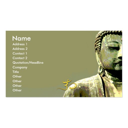 Business card,  japanese buddha (front side)