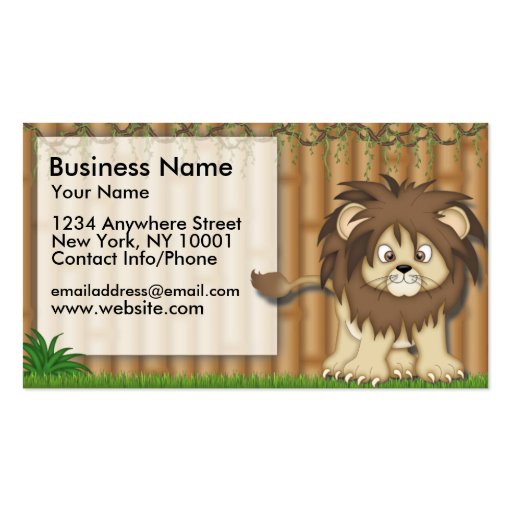 Business Card Jungle Fun Cute Lion