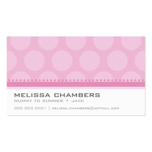 BUSINESS CARD large spot pattern pastel pale pink