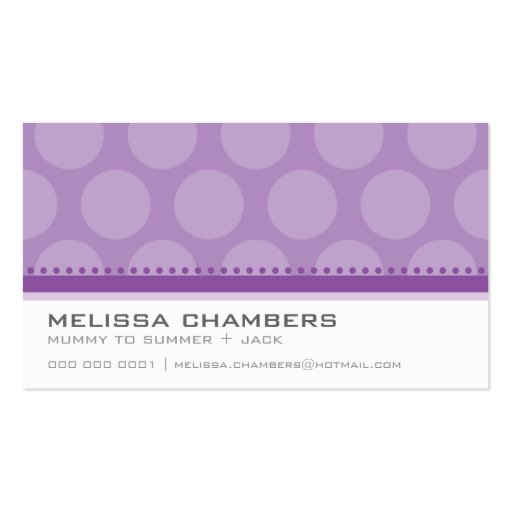 BUSINESS CARD large spot pattern violet purple (front side)