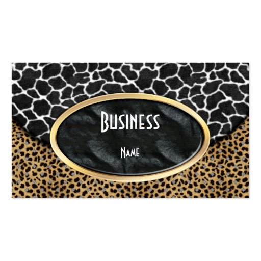 Business Card Leopard Black White Cow Purse (front side)