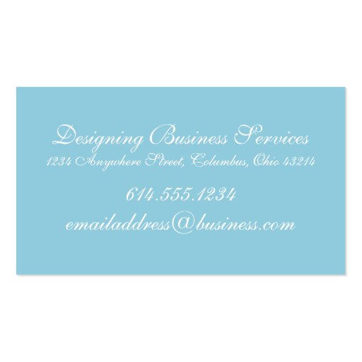Business Card :: Light Blue Striped Designed (back side)