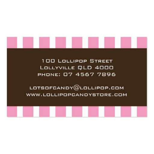 business card > lollipop [pink+chocolate] (back side)