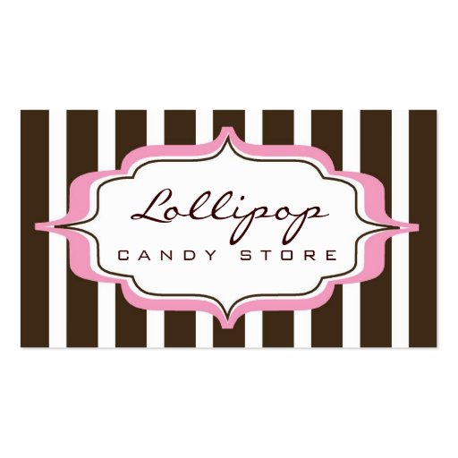 business card > lollipop [pink+chocolate] (front side)