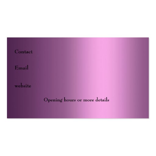 Business Card Mauve & Black Floral Abstract (back side)
