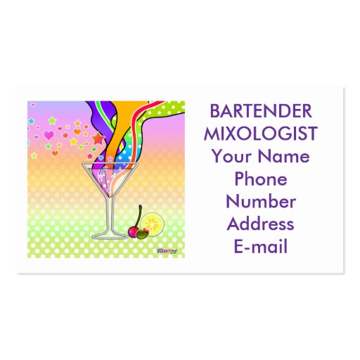 Business Card - Maxxed Pop Art Martini (front side)