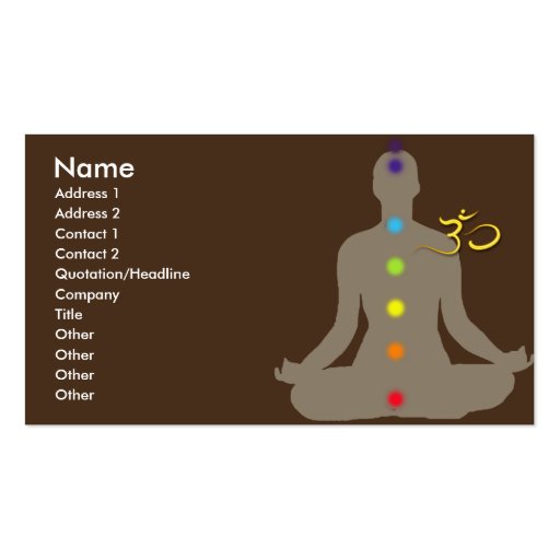 Business card, meditation and om symbol (front side)