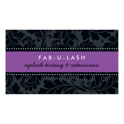 BUSINESS CARD modern bold flourish purple black (front side)