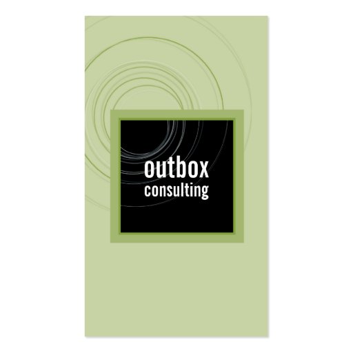 BUSINESS CARD modern box monogram black green (front side)