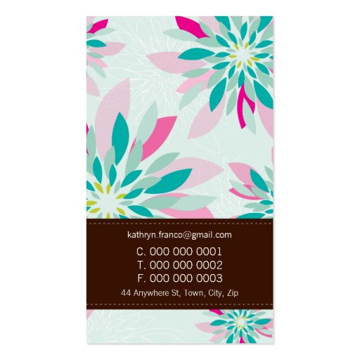 BUSINESS CARD :: modern dahlia 3P (back side)