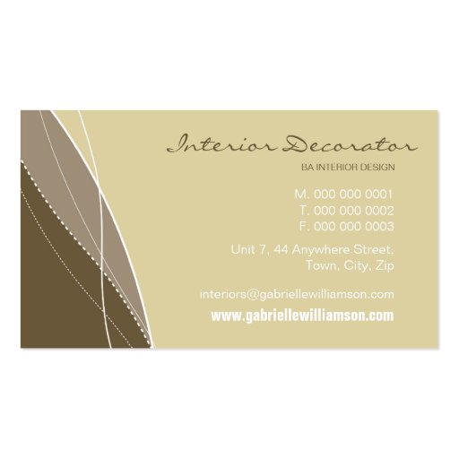 BUSINESS CARD :: modern elegance 5 (back side)