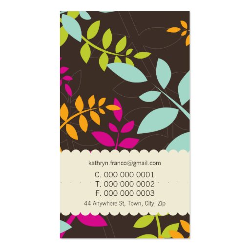 BUSINESS CARD :: modern leaves 2P (back side)
