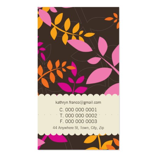 BUSINESS CARD :: modern leaves 6P (back side)