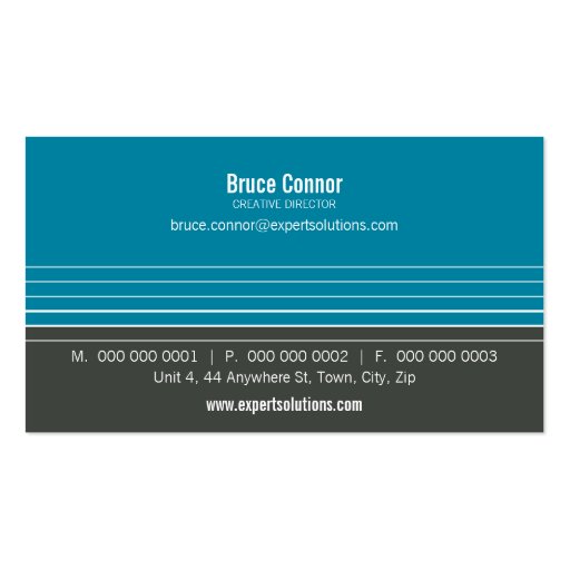 BUSINESS CARD modern minimal lines turquoise grey (back side)