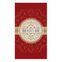 BUSINESS CARD modern oriental mandala red gold