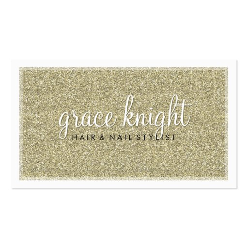BUSINESS CARD modern simple glitter gold (front side)