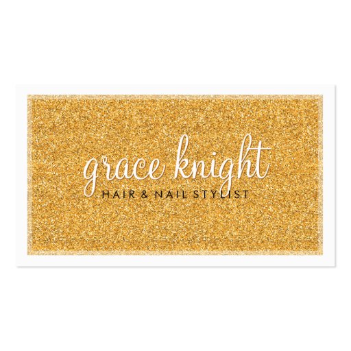 BUSINESS CARD modern simple glitter rich gold (front side)