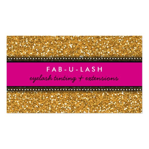 BUSINESS CARD modern trendy glitter hot pink gold (front side)