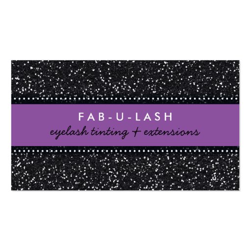 BUSINESS CARD modern trendy glitter purple black (front side)