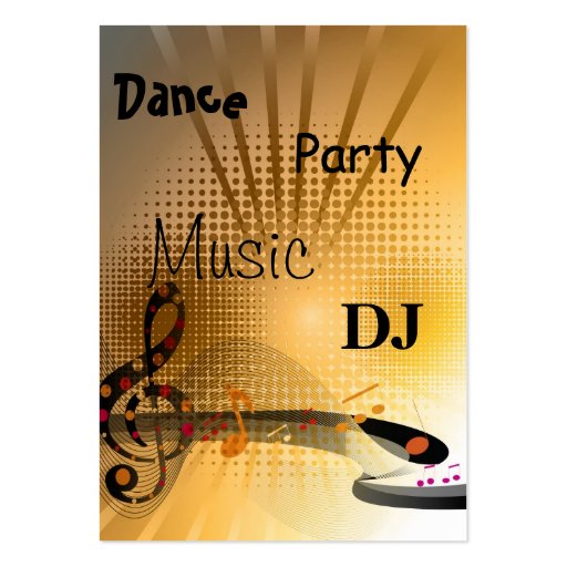 Business Card Music DJ Dance Party (front side)