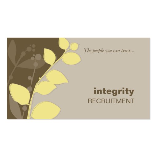 BUSINESS CARD nature silhouette brown yellow