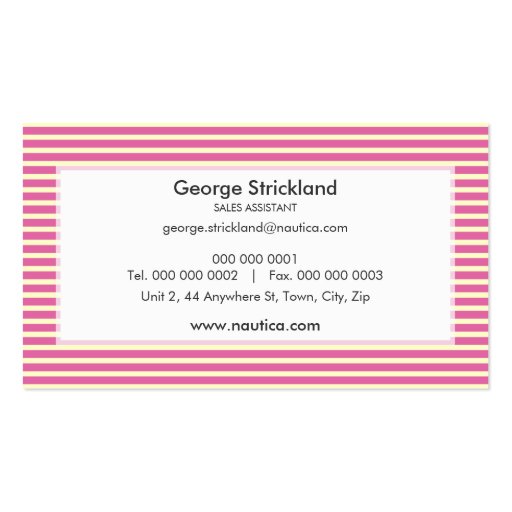 BUSINESS CARD :: nautical striped 10 (back side)