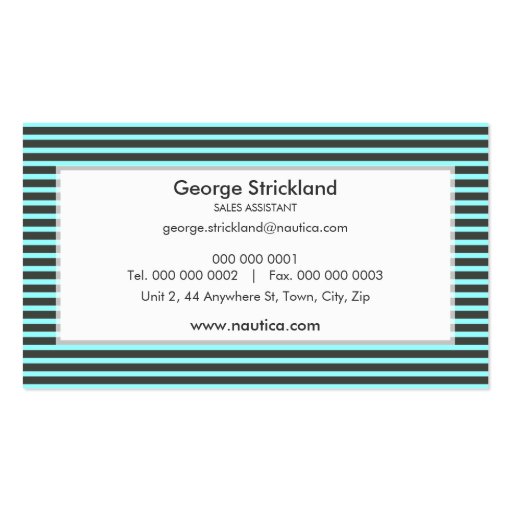 BUSINESS CARD :: nautical striped 11 (back side)