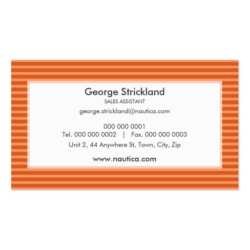 BUSINESS CARD :: nautical striped 15 (back side)