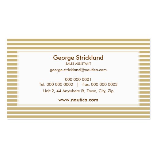 BUSINESS CARD :: nautical striped 17 (back side)