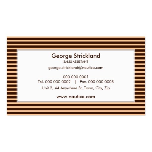 BUSINESS CARD :: nautical striped 18 (back side)