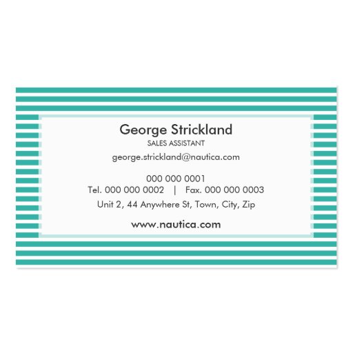 BUSINESS CARD :: nautical striped 2 (back side)