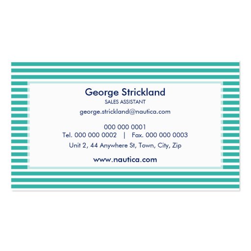 BUSINESS CARD :: nautical striped 20 (back side)
