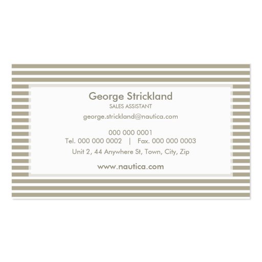 BUSINESS CARD :: nautical striped 24 (back side)