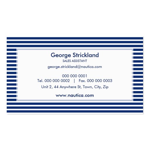 BUSINESS CARD :: nautical striped 25 (back side)
