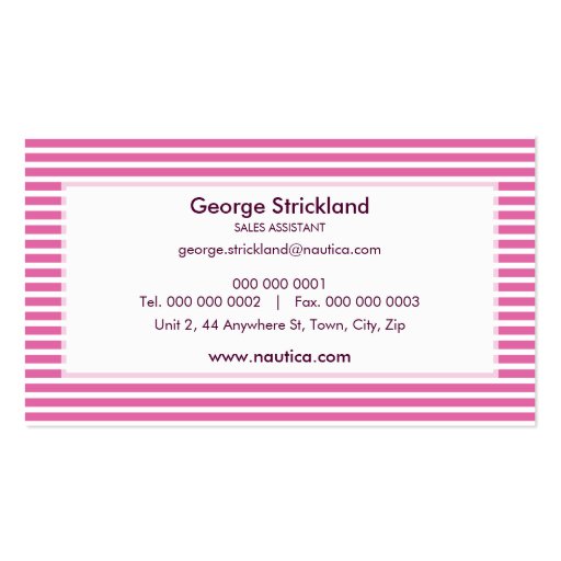 BUSINESS CARD :: nautical striped 29 (back side)