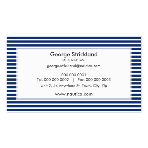 BUSINESS CARD :: nautical striped 4 (back side)