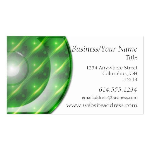 Business Card :: Neon Green Plastic Disc