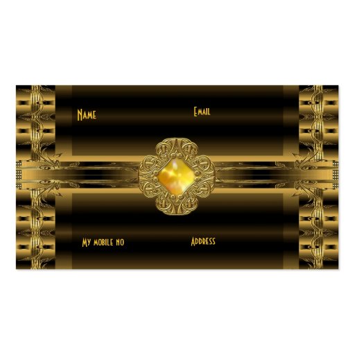Business Card Old Gold Art Deco Jewel (back side)