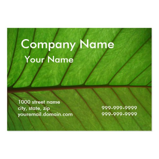Business Card on a Leaf (front side)